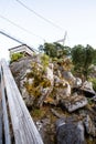 Arouca Geopark, wooden walkway on the bank of Paiva River, in the hydrographic basin of the Douro River